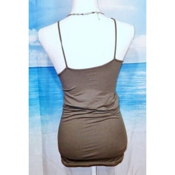 Lot Set of 2 GOLD and BROWN Woman's CAMI Top CAMISOLE Soft Shell Layer Shirt MED - Picture 6 of 7